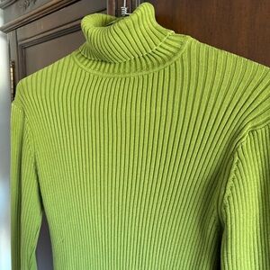 Vintage Women’s Pendleton Green Cotton Ribbed Turtleneck size XL